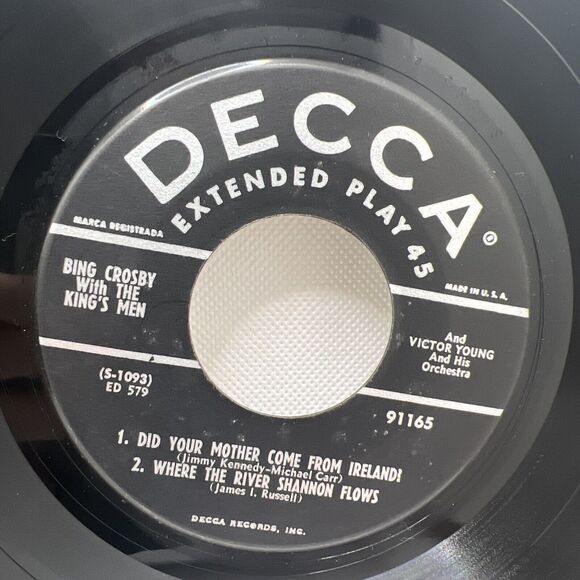 Bing Crosby DOUBLE 7” EP St Patrick's Day 45 Vinyl Set Cardboard Picture Sleeve - Picture 10 of 12